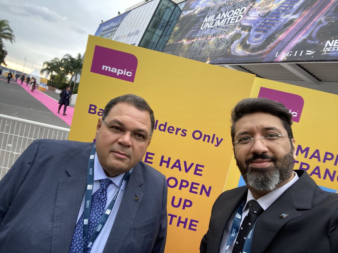 Between halls at MAPIC